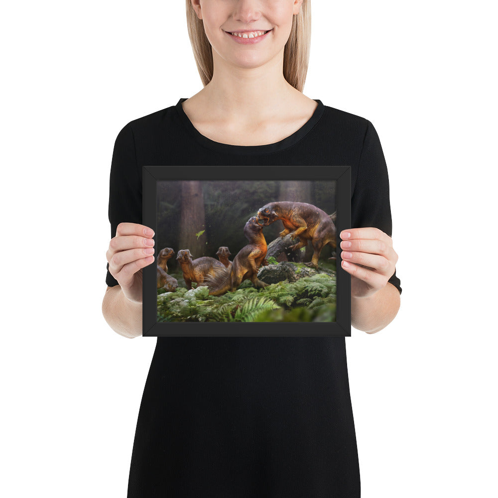 Psittacosaurus Battle framed print