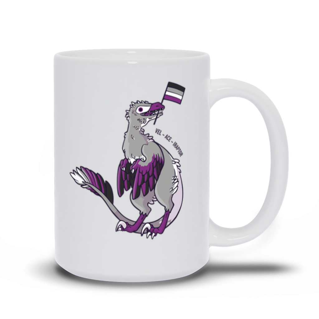 Velociraptor Dinosaur Asexual Pride Flag mug