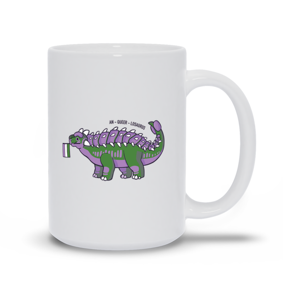 Ankylosaurus Dinosaur Queer Pride Flag mug