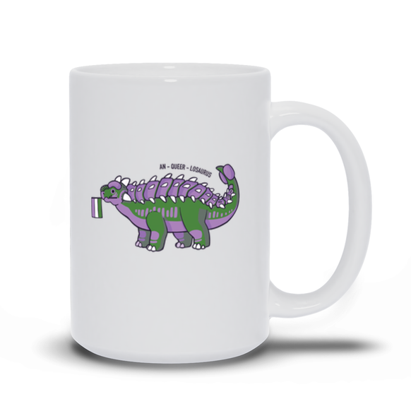 Ankylosaurus Dinosaur Queer Pride Flag mug