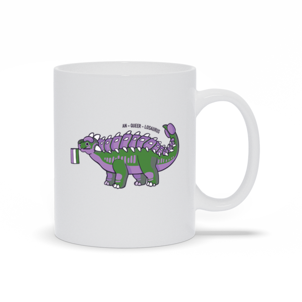 Ankylosaurus Dinosaur Queer Pride Flag mug