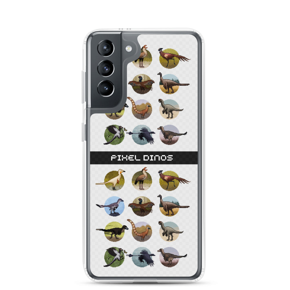 Pixel Dinos (White) Samsung Case