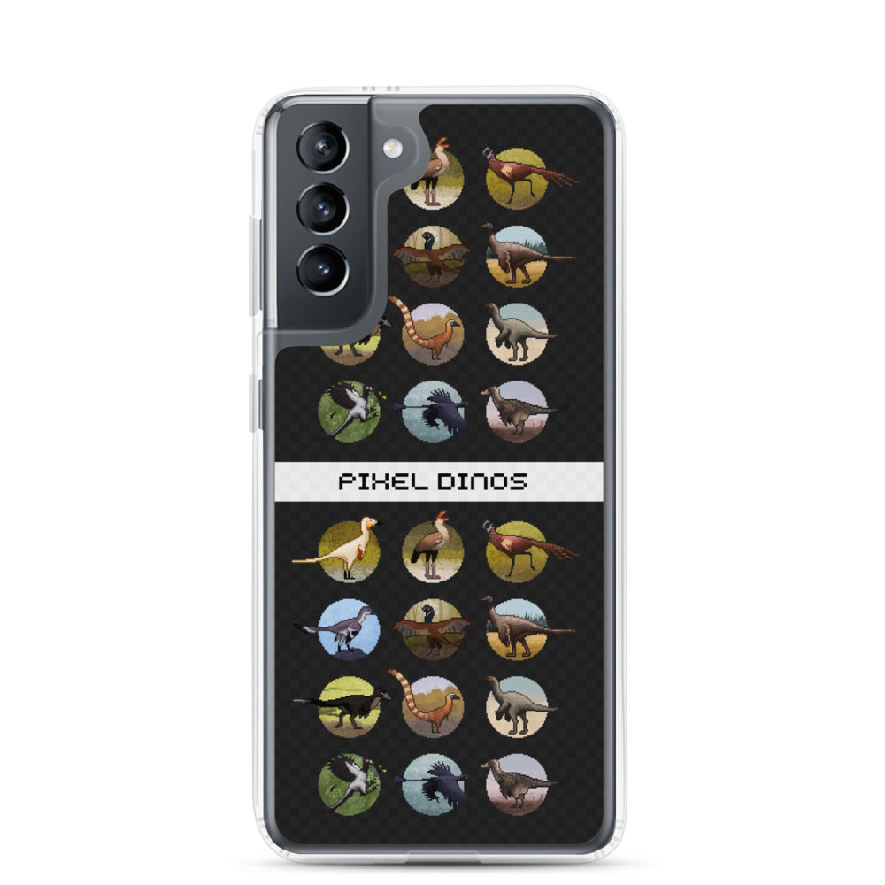 Pixel Dinos (Black) Samsung Case