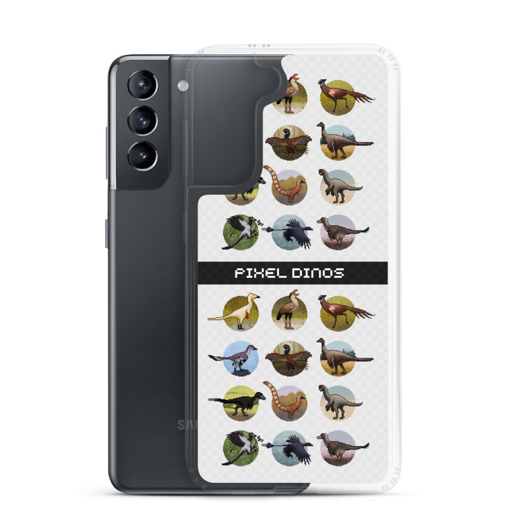 Pixel Dinos (White) Samsung Case