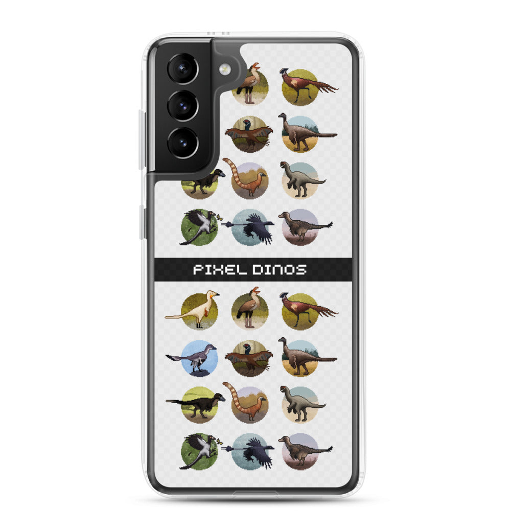 Pixel Dinos (White) Samsung Case