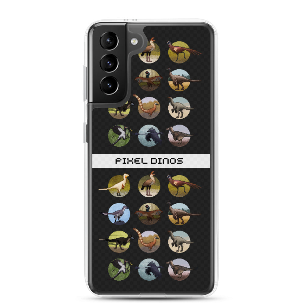 Pixel Dinos (Black) Samsung Case