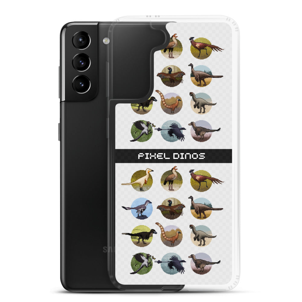 Pixel Dinos (White) Samsung Case