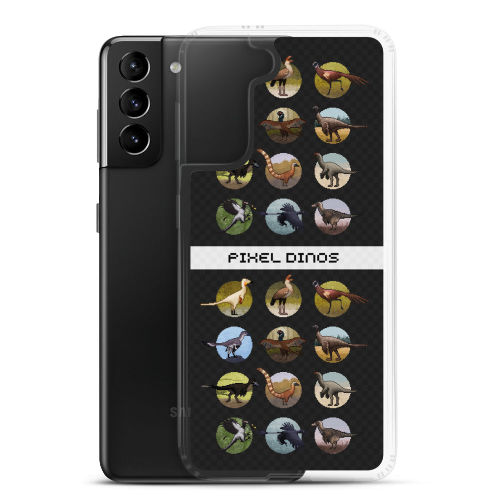 Pixel Dinos (Black) Samsung Case