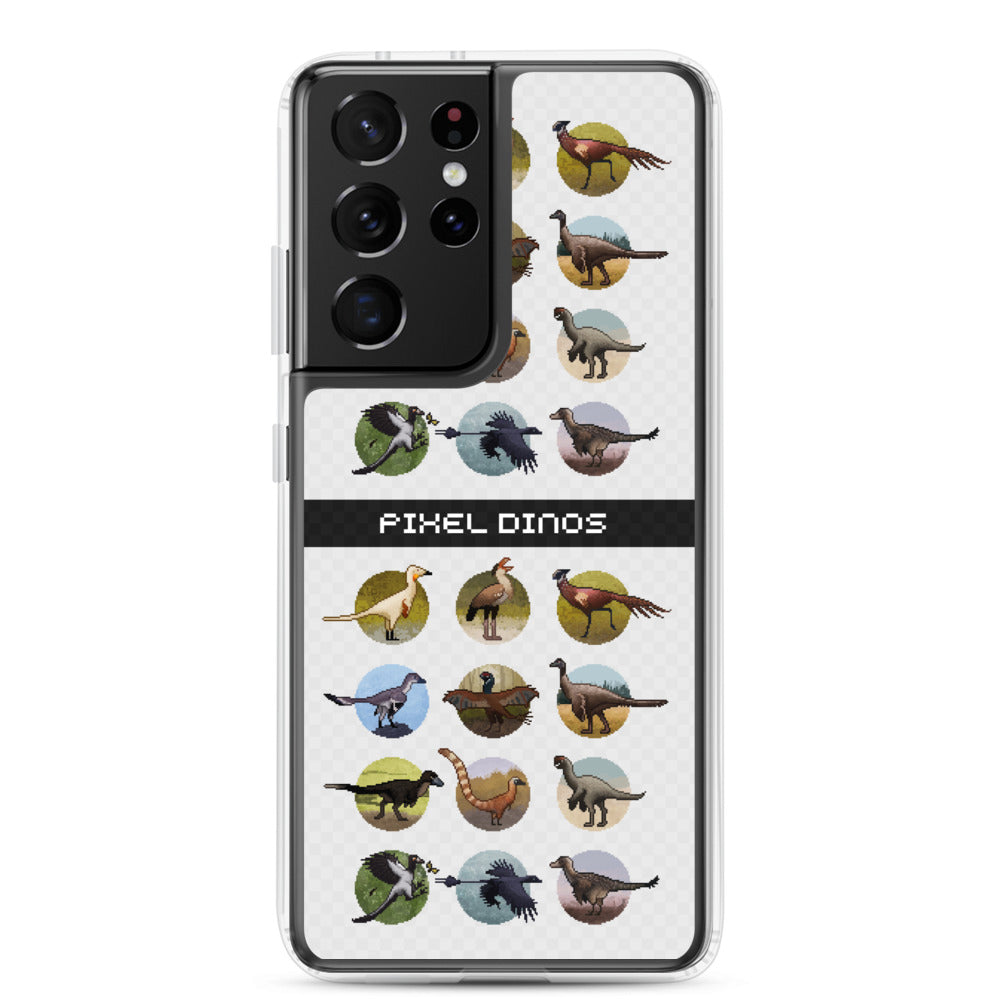 Pixel Dinos (White) Samsung Case