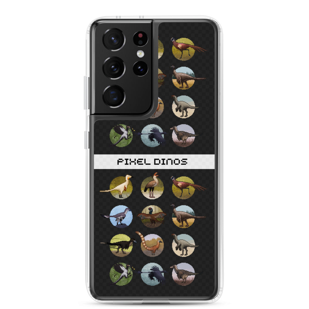 Pixel Dinos (Black) Samsung Case