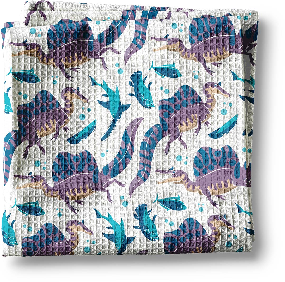 Spinosaurus Dinosaur dish towel