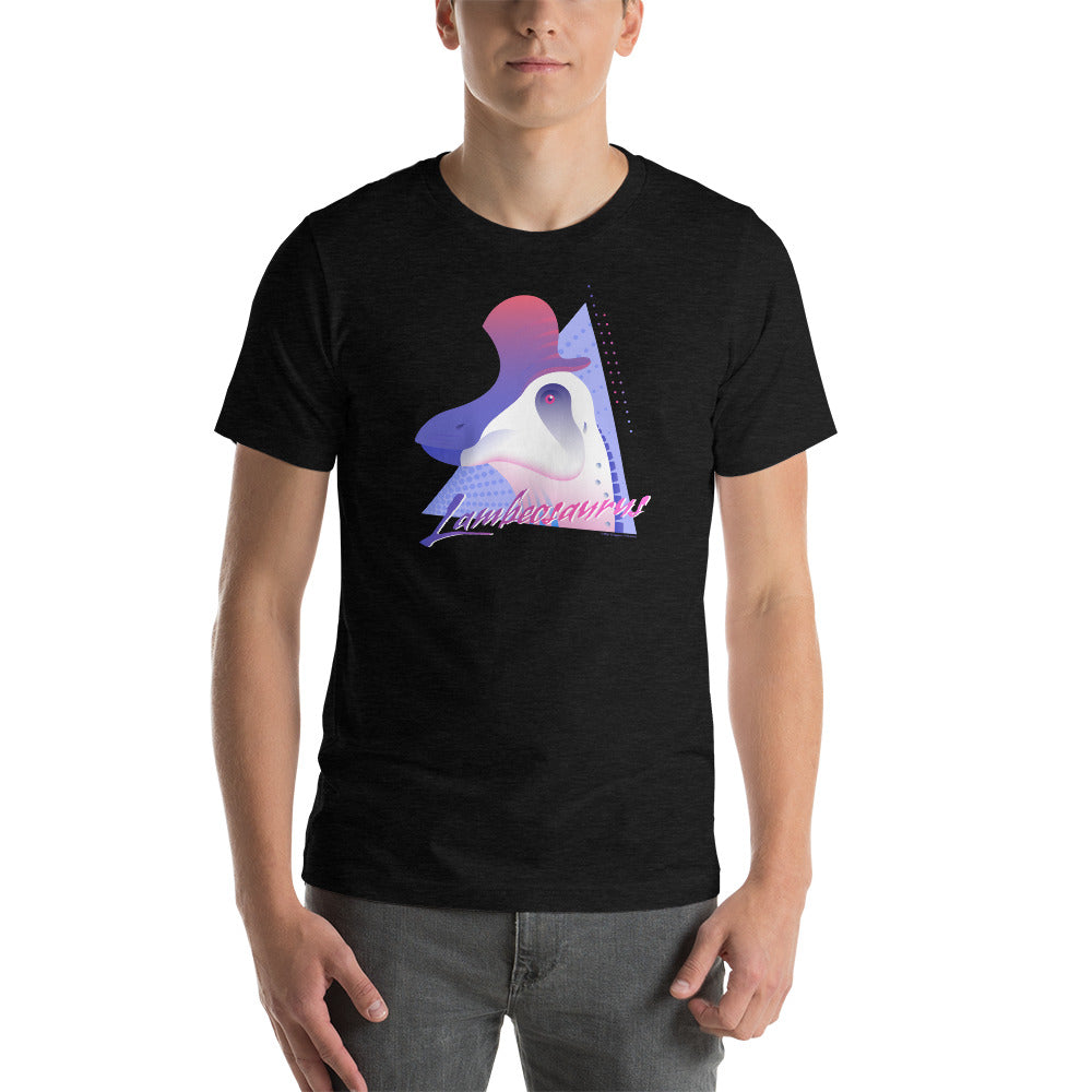 Lambeosaurus Neon Dinosaur unisex t-shirt