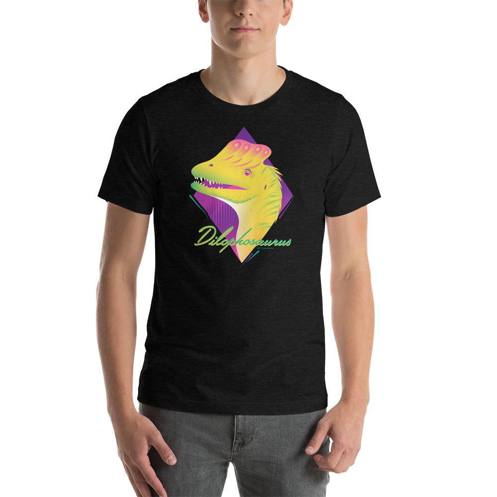 Dilophosaurus Neon Dinosaur unisex t-shirt