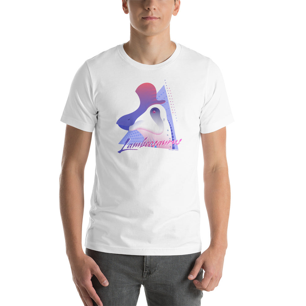 Lambeosaurus Neon Dinosaur unisex t-shirt