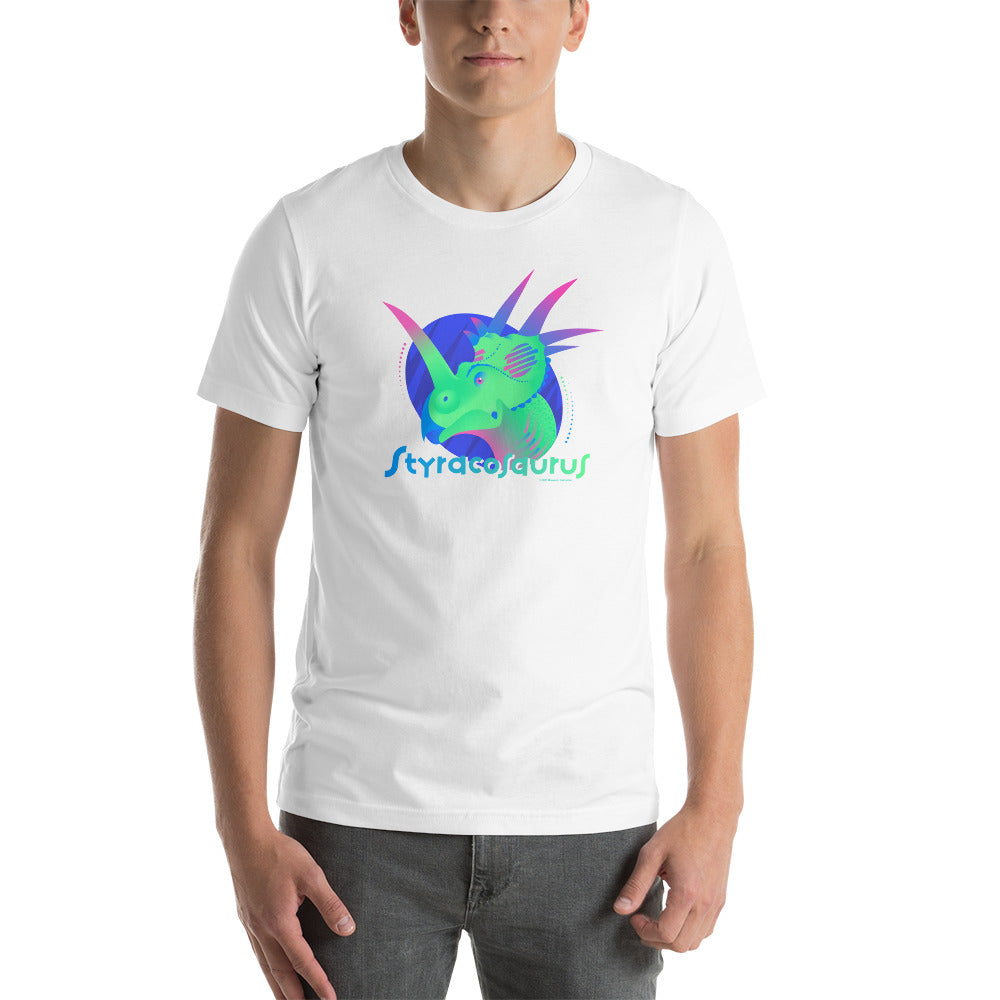 Styracosaurus Neon Dinosaur unisex t-shirt